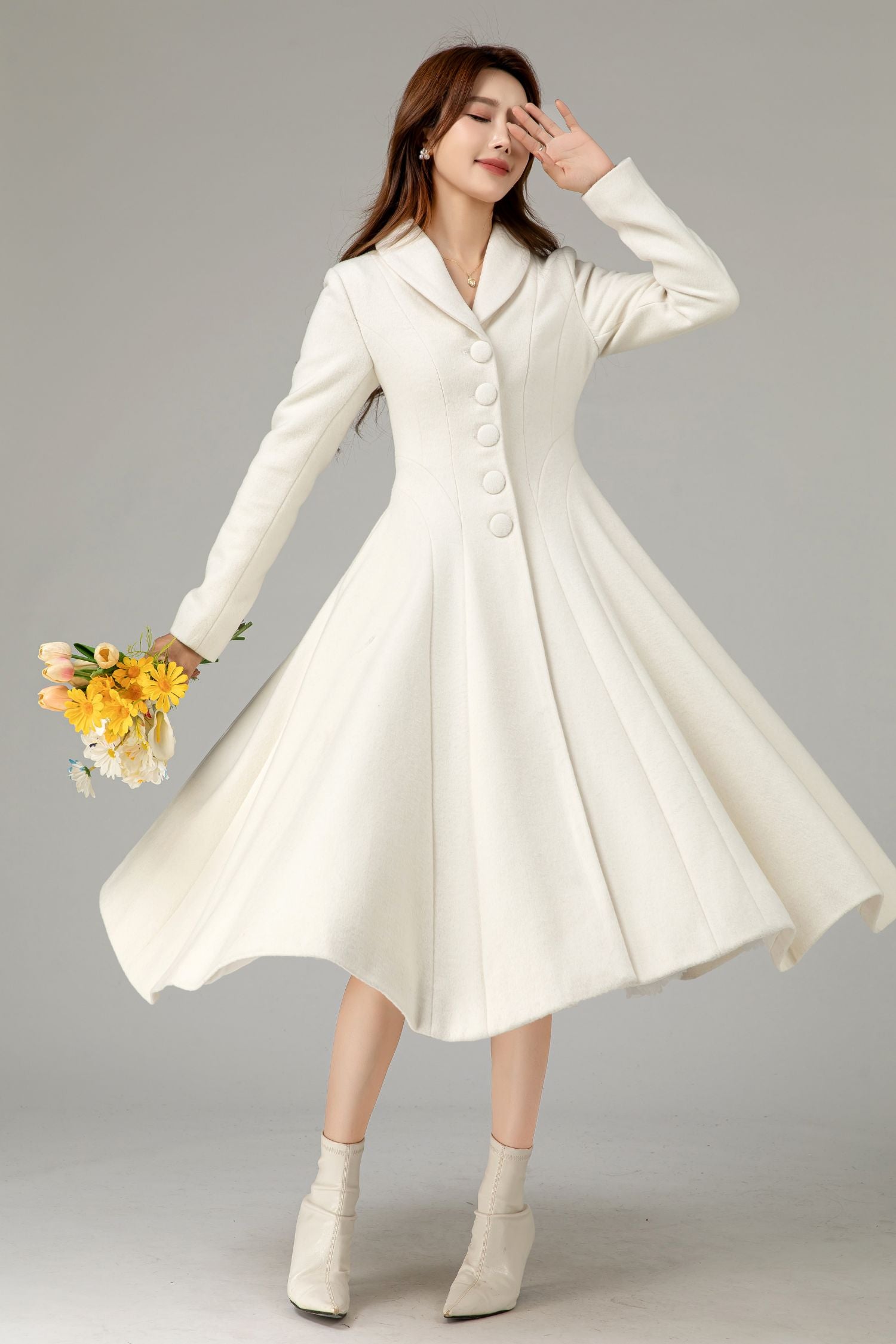 Vintage Wool Coat Timeless Elegance | Xiaolizi White / XL Vintage Wool Coat Timeless Elegance | Xiaolizi White / XL