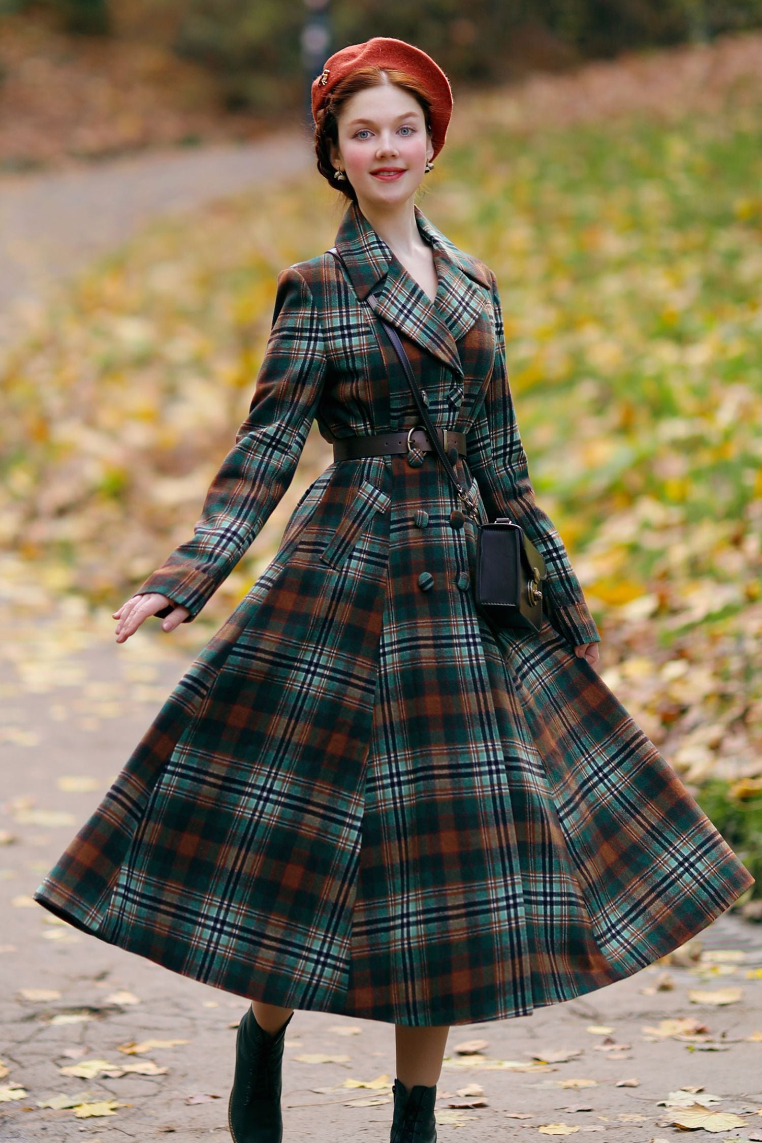 Vintage Plaid shops Wool Coat