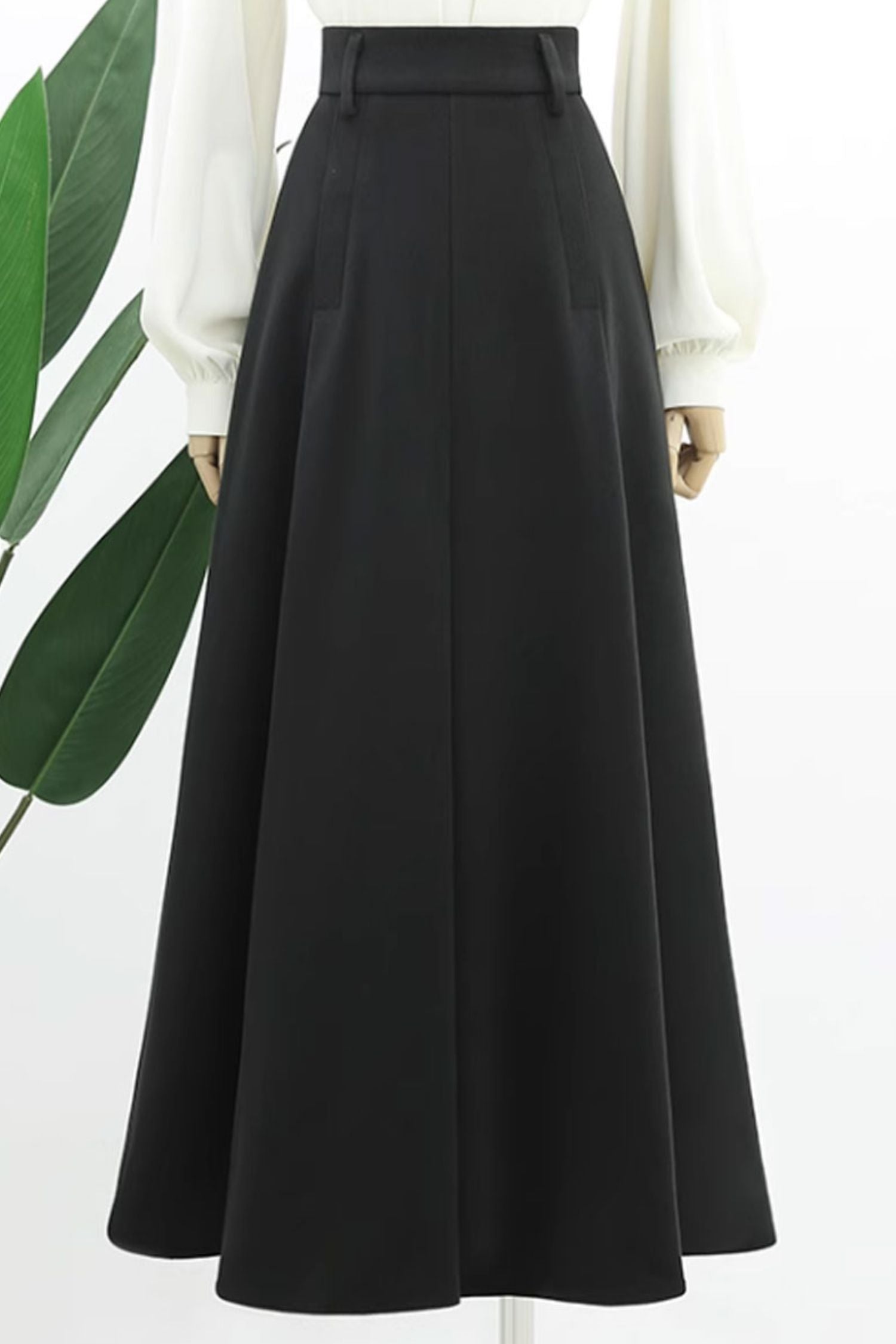 A line winter long wool skirt women 4764