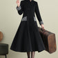 Women Black Swing Wool Coat 3896,Size 170-US2 #CK2202285