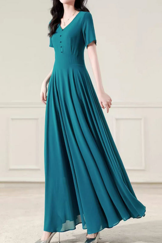 A line swing maxi summer chiffon dress 5102