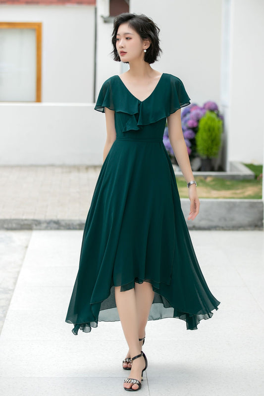 Fit and flare Summer asymmetrical dress 5990