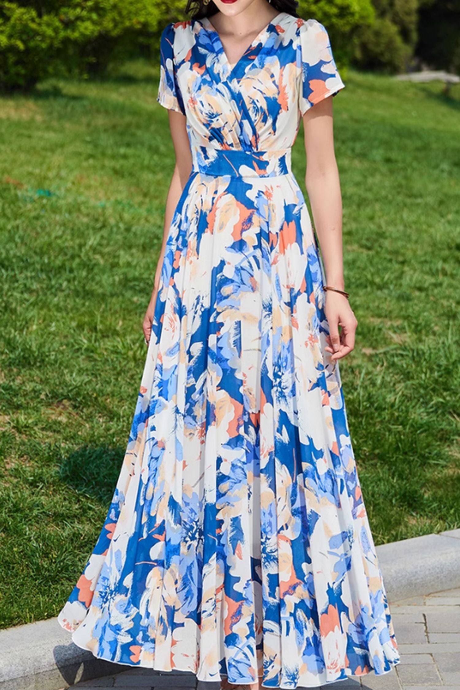 Maxi summer prom chiffon dress women 5039 Xiaolizi Maxi summer prom chiffon dress women 5039 Xiaolizi