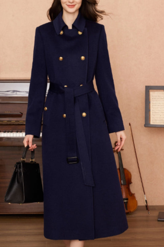 Double breasted long winter wool coat 6274