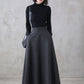 Vintage Inspired Long Maxi Plaid Wool Skirt 3120