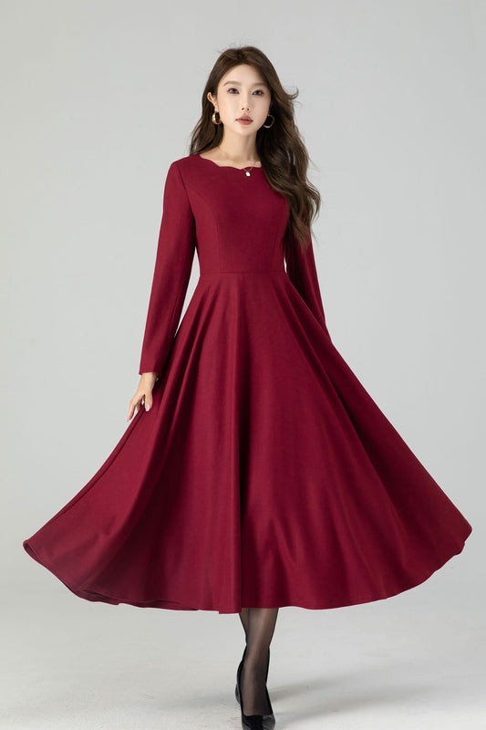 Vintage Womans Winter Wool Dress 4546-Size XS US0 #CK2301013