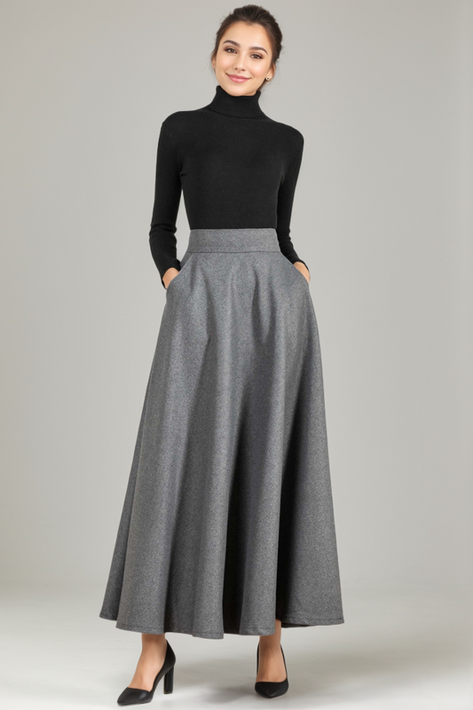 Handmade Vintage Wool Skirt for Women 5326