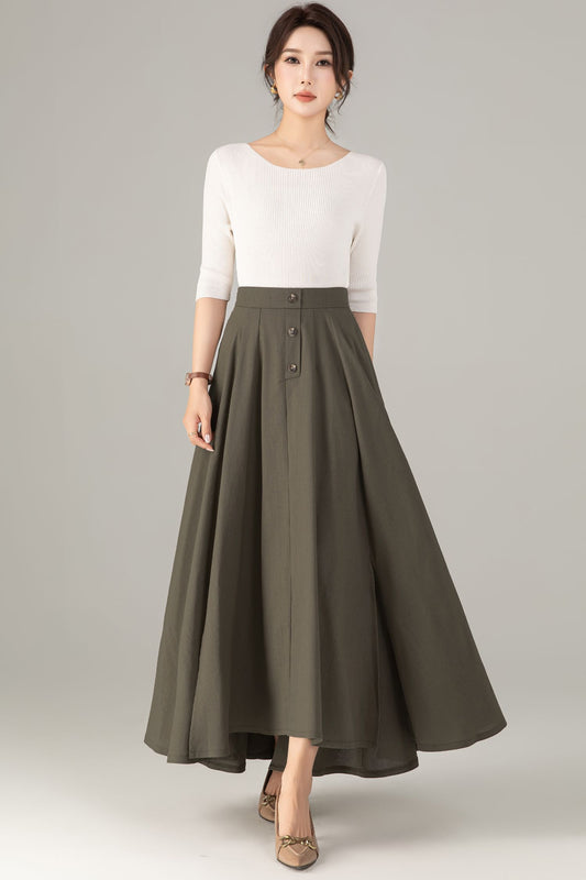 Women's Asymmetrical Linen skirt 5702