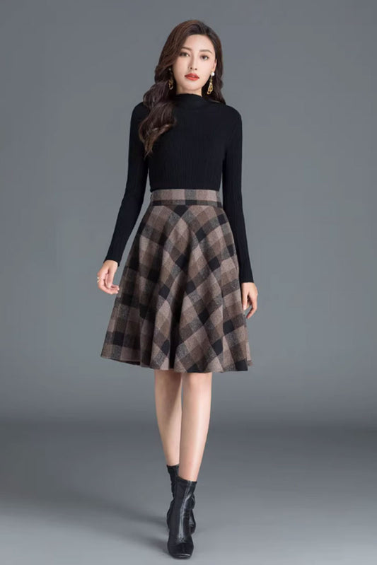 Swing winter wool skirt for women 4655-3