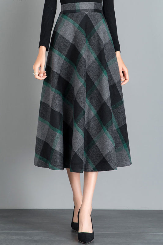 Vintage inspired midi wool skirt 6208
