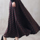 40s Wool Maxi Plaid Skirt Women 3100