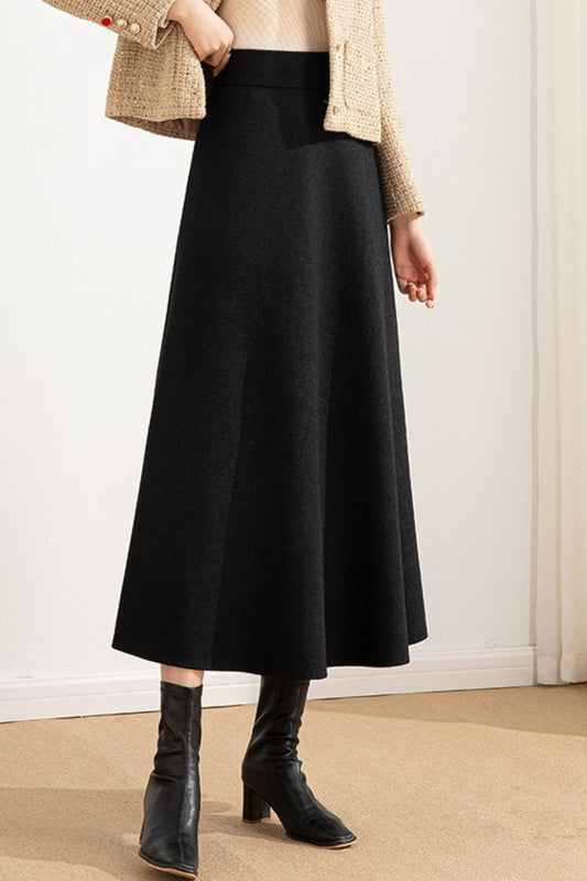 A line winter wool skirt women 6210