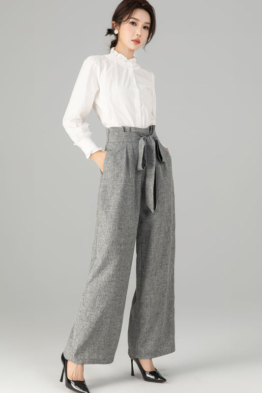 Womens Gray Long Palazzo pants 5718