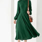 Women Green Midi Linen Dress 3829