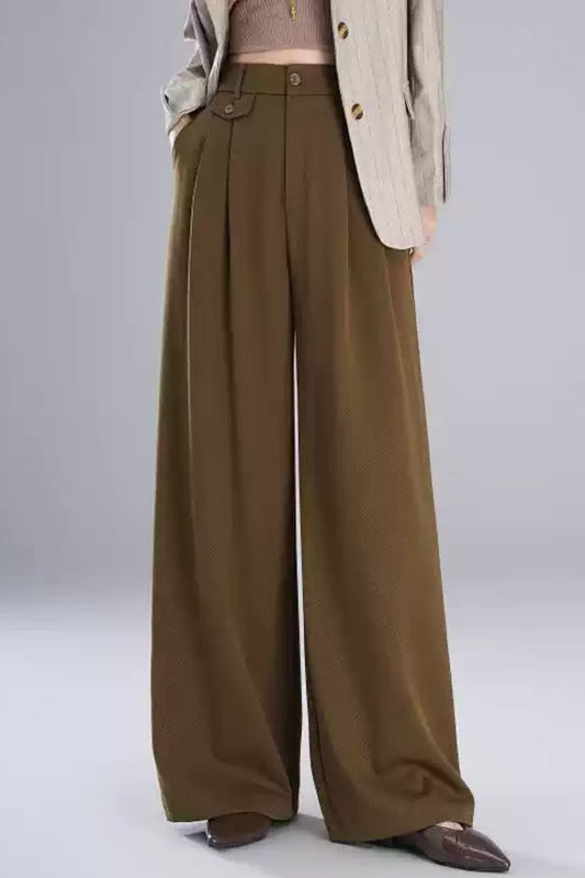 Wide leg autumn gray pants 6226