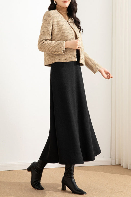 A line winter wool skirt women 6215