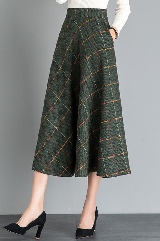 Vintage inspired midi wool skirt 6207