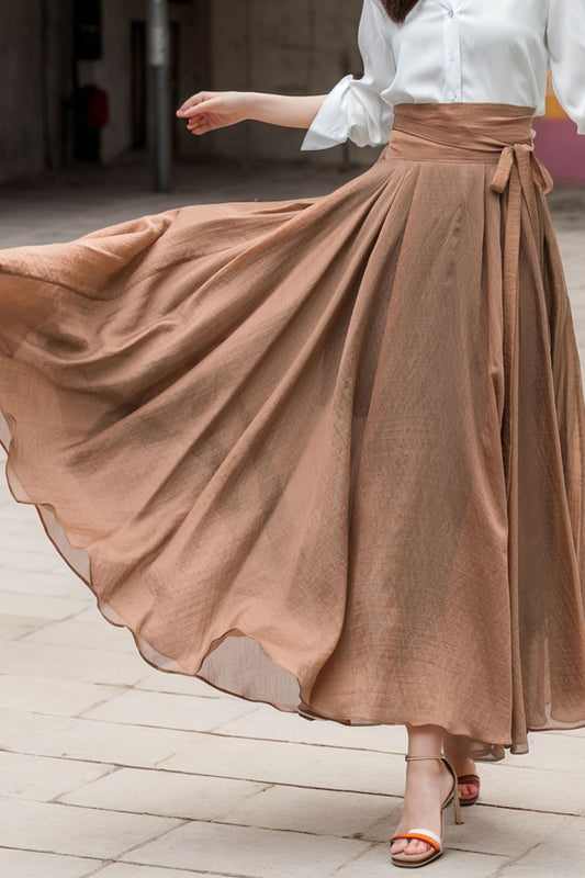 Summer Swing Chiffon maxi Skirt 5133