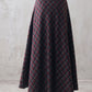 40s Wool Maxi Plaid Skirt Women 3100
