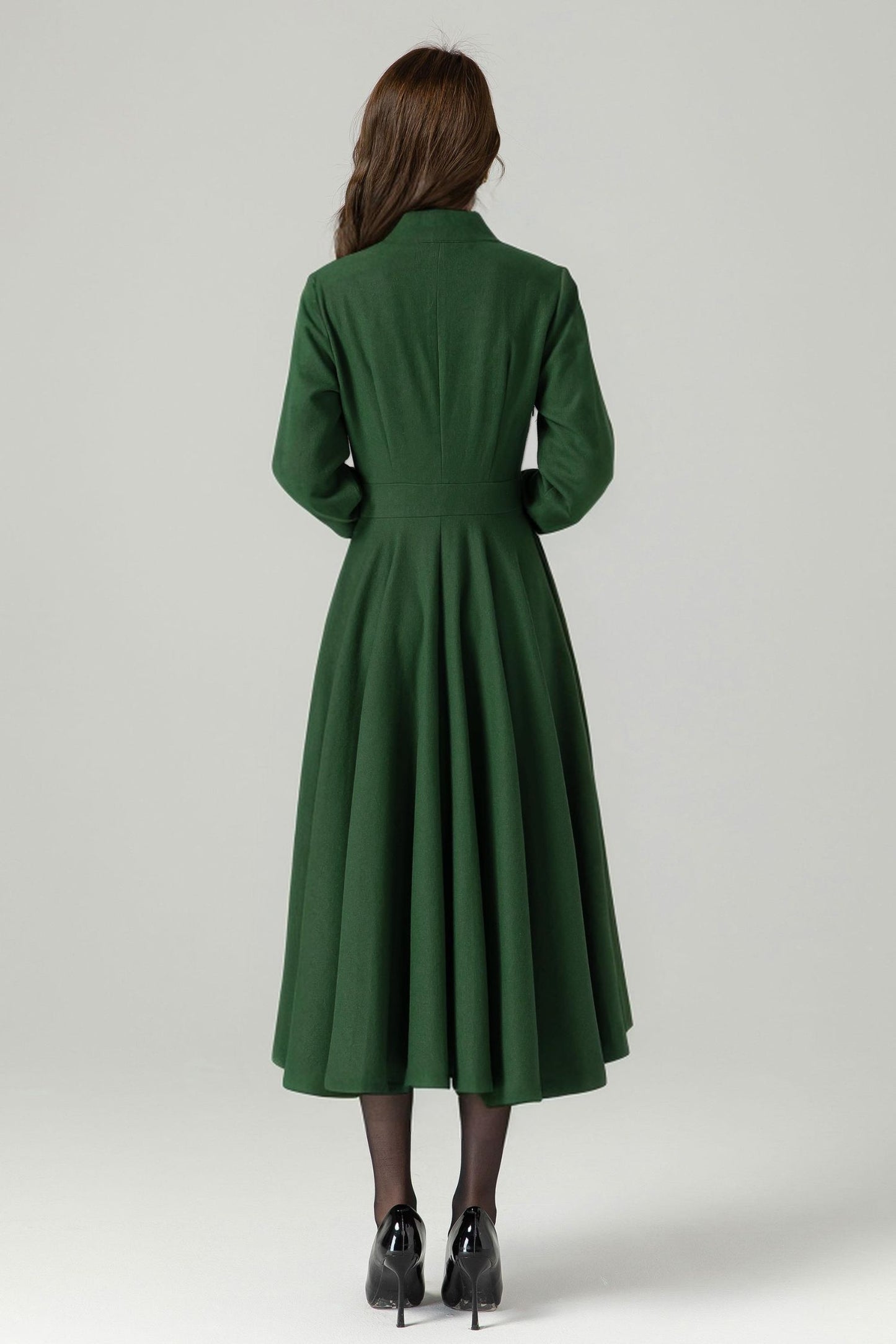 Green Vintage Inspired Wool Dress 5273