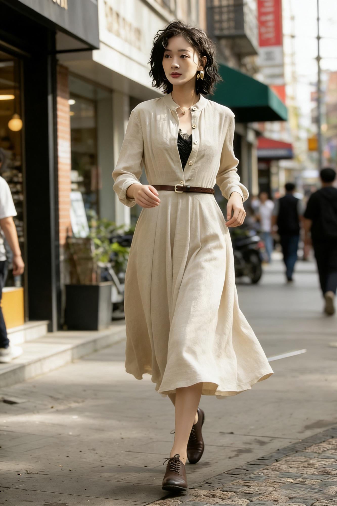 Linen Cotton Midi Dress