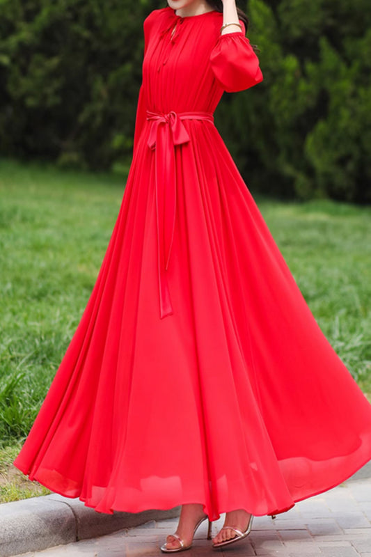Red prom summer chiffon wedding dress 5003