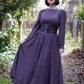 Vintage inspired Grey Long Linen Women's Modest Gothic Dress 3478