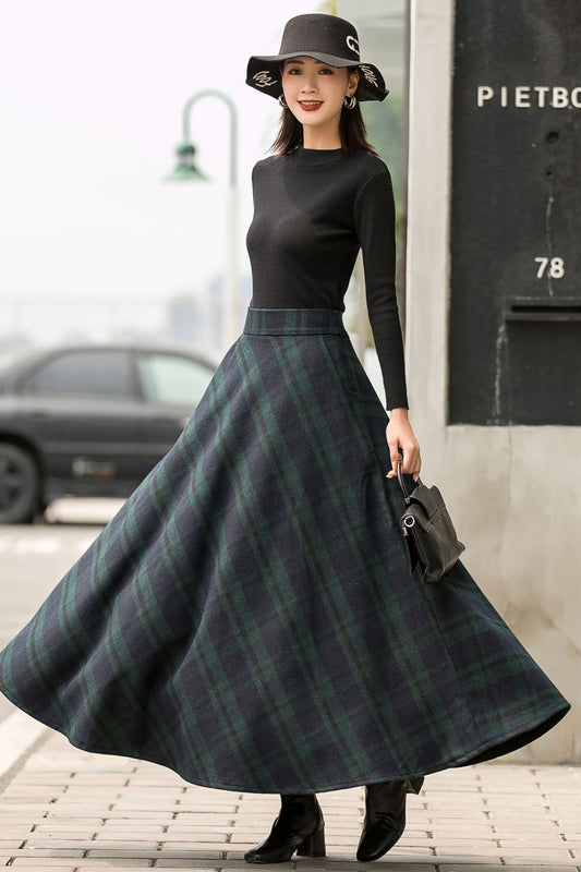 1950s Winter Maxi Wool Skirt 2836