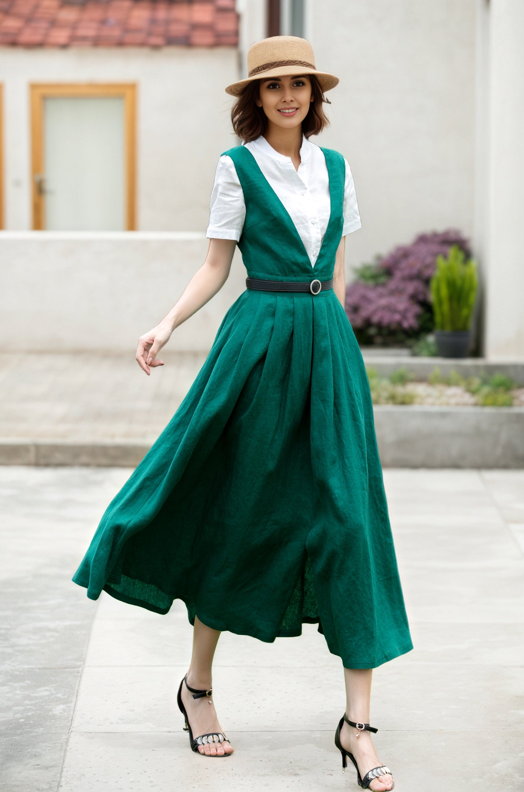 Fit and flare summer pinafore dress 5200 Xiaolizi Fit and flare summer pinafore dress 5200 Xiaolizi