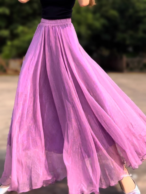 Long prom swing chiffon skirt women 6183- purple