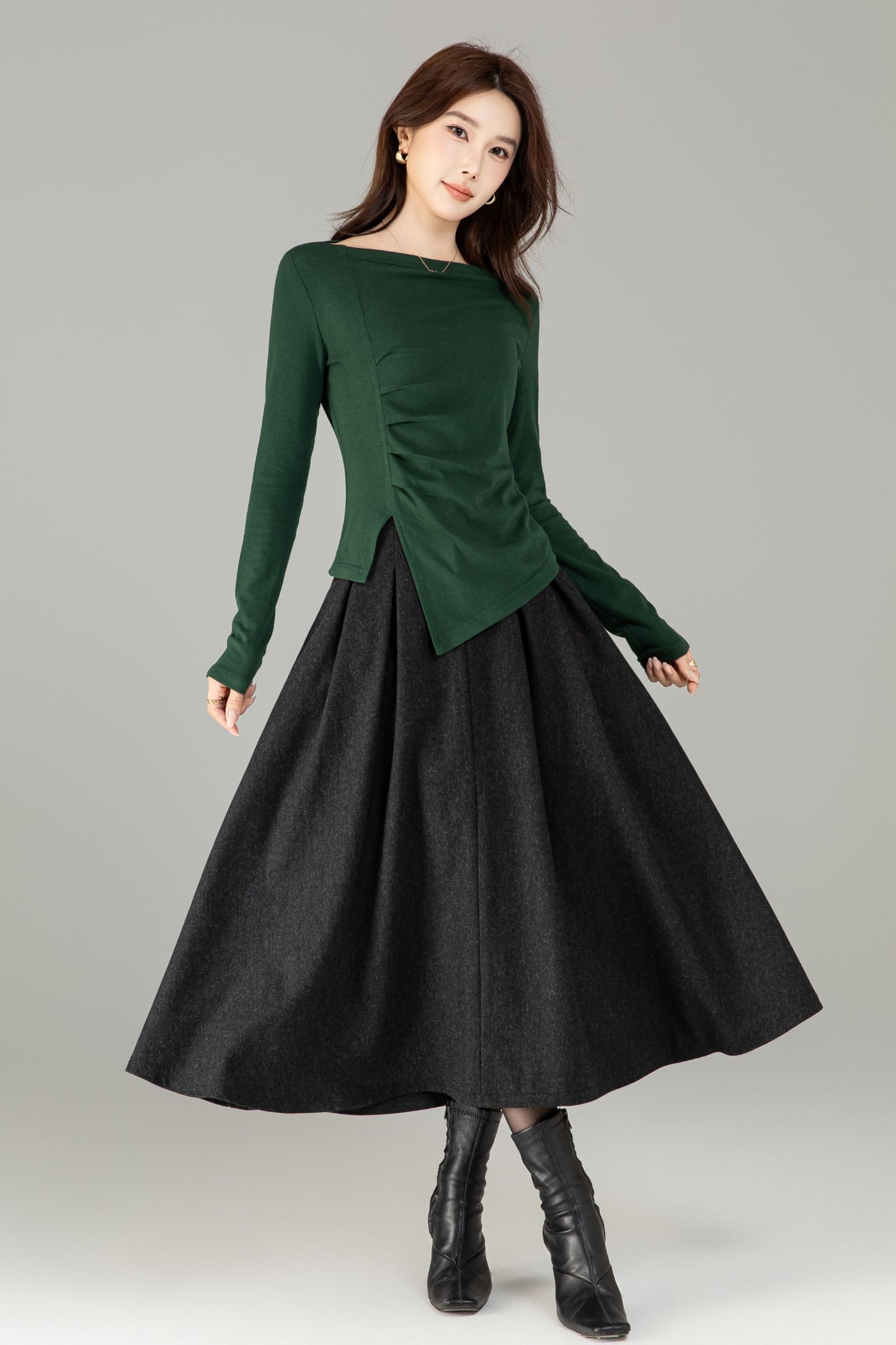 Asymmetrical autumn knit top women 6504