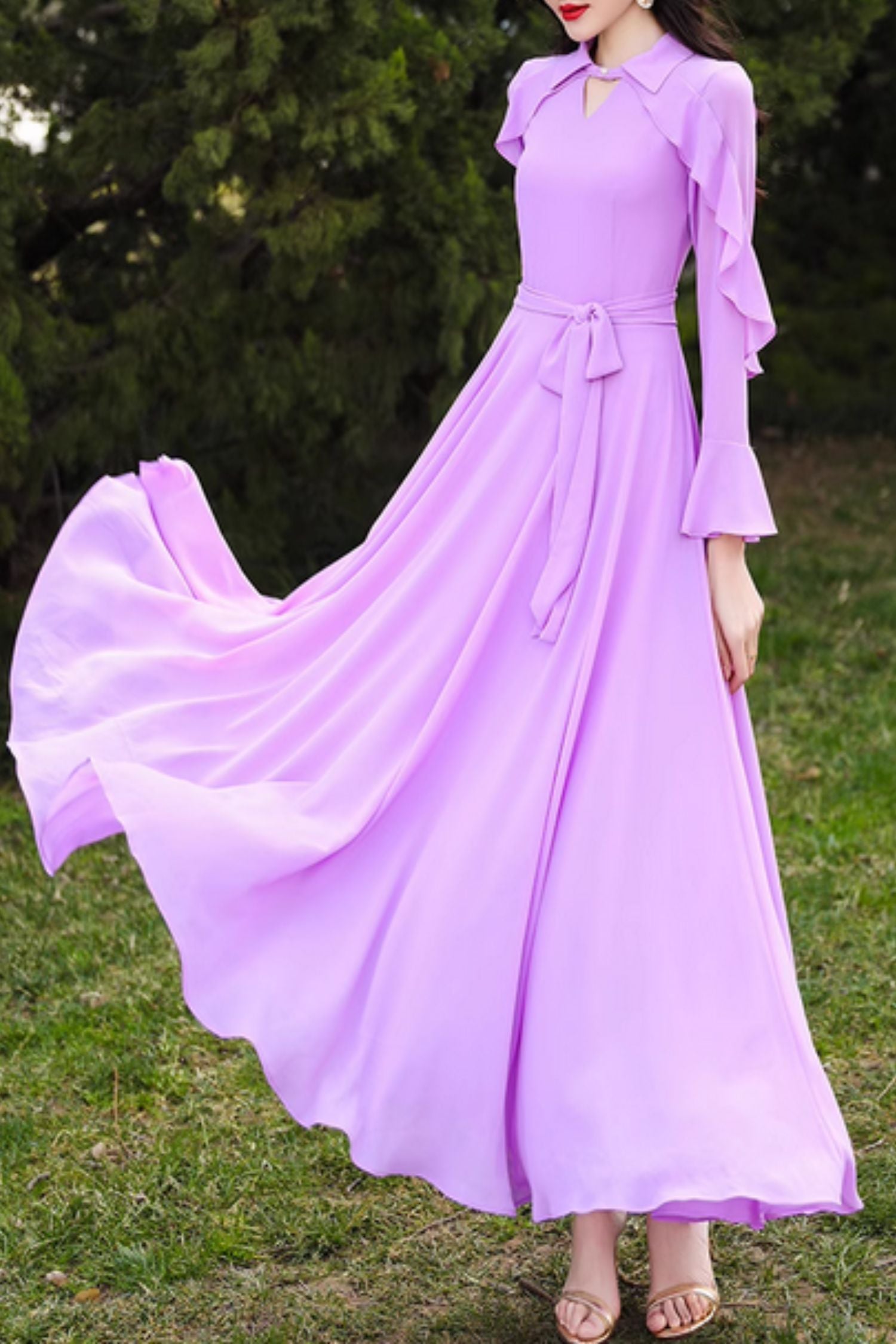 Prom summer purple maxi wedding chiffon dress 5072 – Xiaolizi Prom summer purple maxi wedding chiffon dress 5072 – Xiaolizi