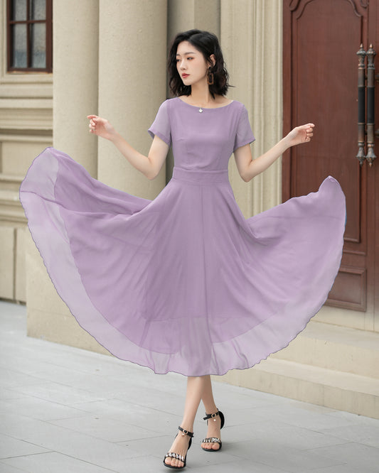 Bohemian Swing Chiffon summer prom dress 6103