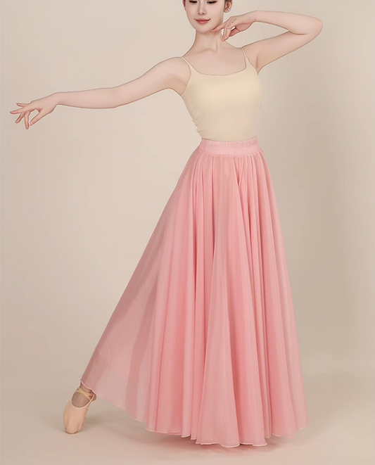 Prom summer swing chiffon skirt women 6184-pink