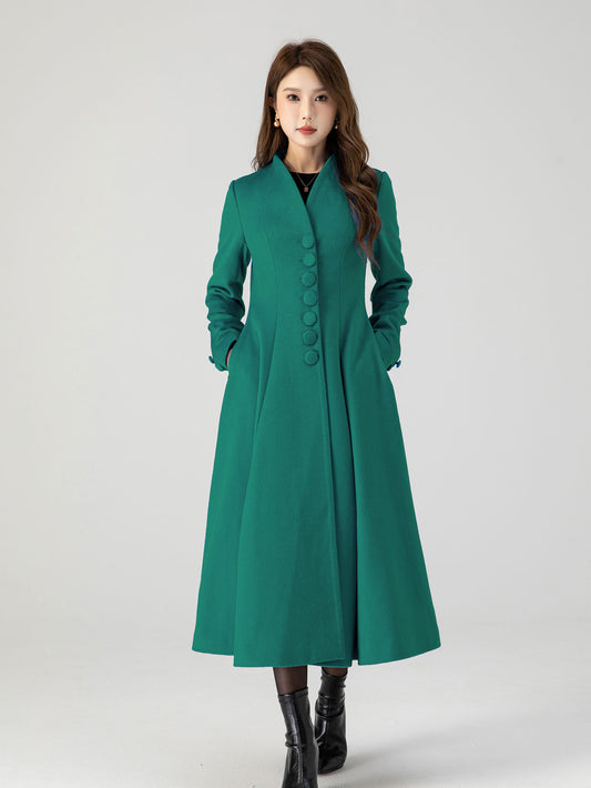 Warm swing midi wool winter coat 5430