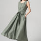 Women Sleeveless Linen Dress 4182,Size XS CK2300313