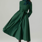 Vintage 1950s Green Swing Wool Dress 4489