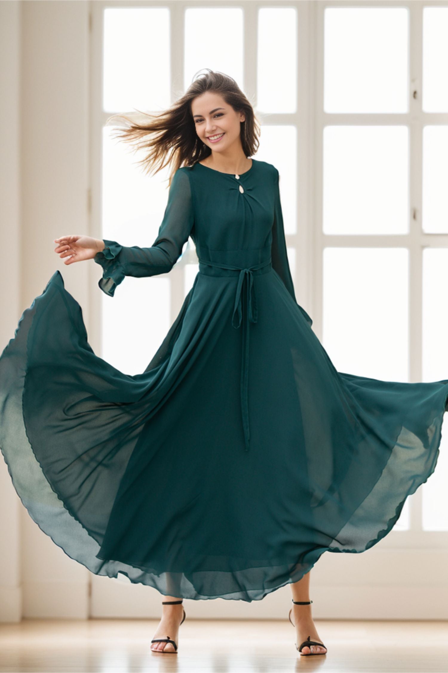 Prom boho long swing chiffon dresses 5141 Xiaolizi Prom boho long swing chiffon dresses 5141 Xiaolizi