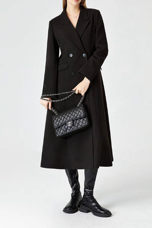 Long double breasted winter wool coat 4576