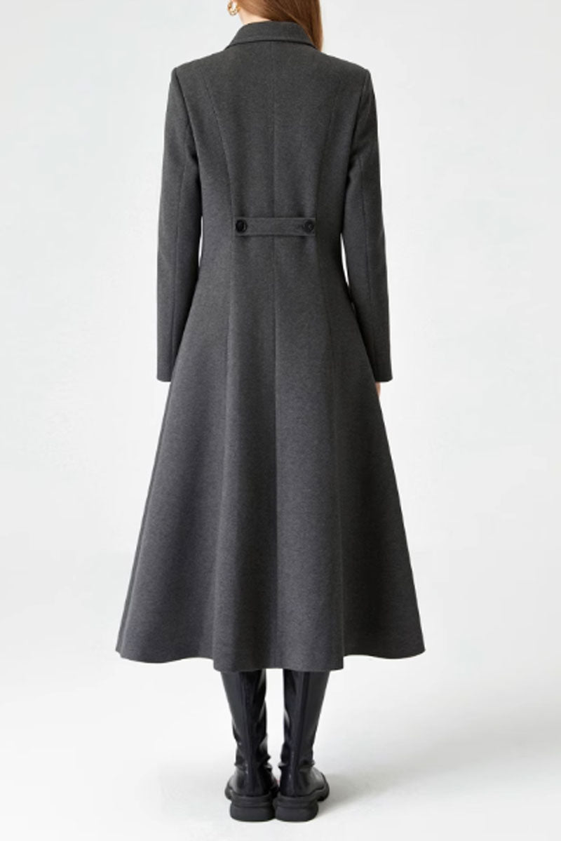 Long double breasted winter wool coat 4576