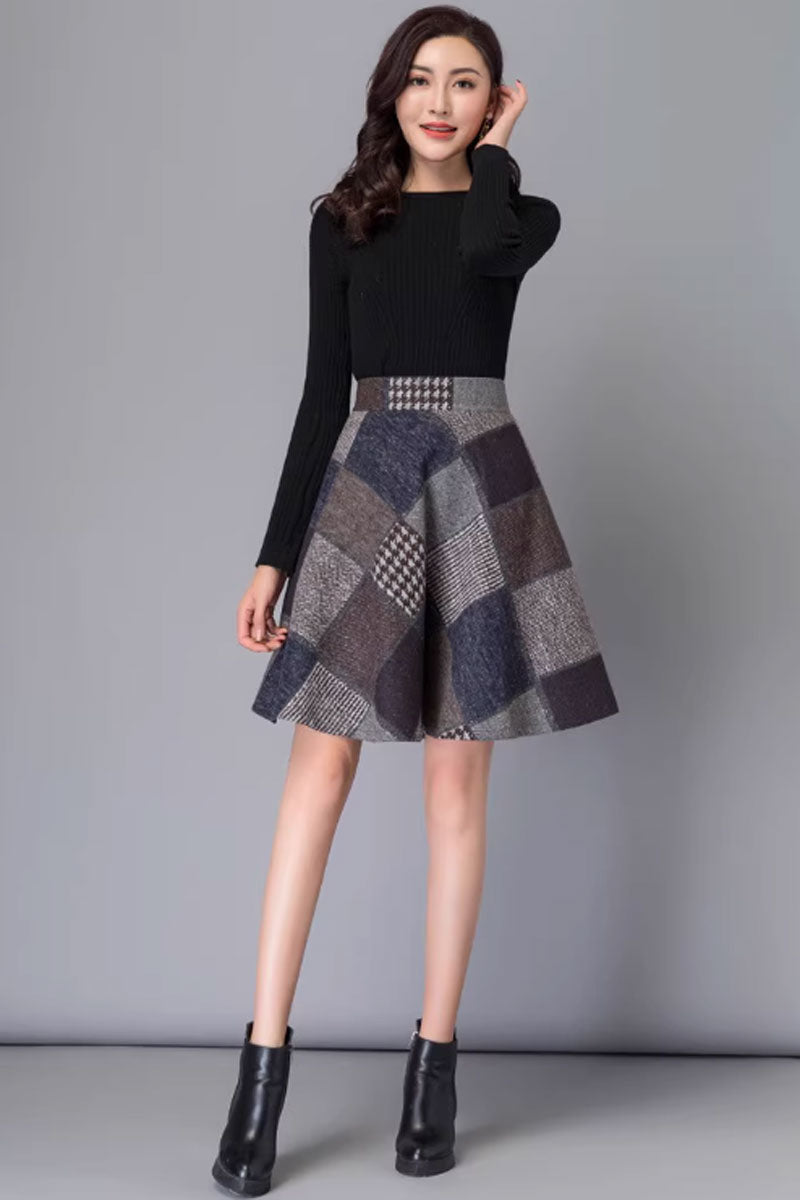 Skater winter wool skirt for women 4655-1