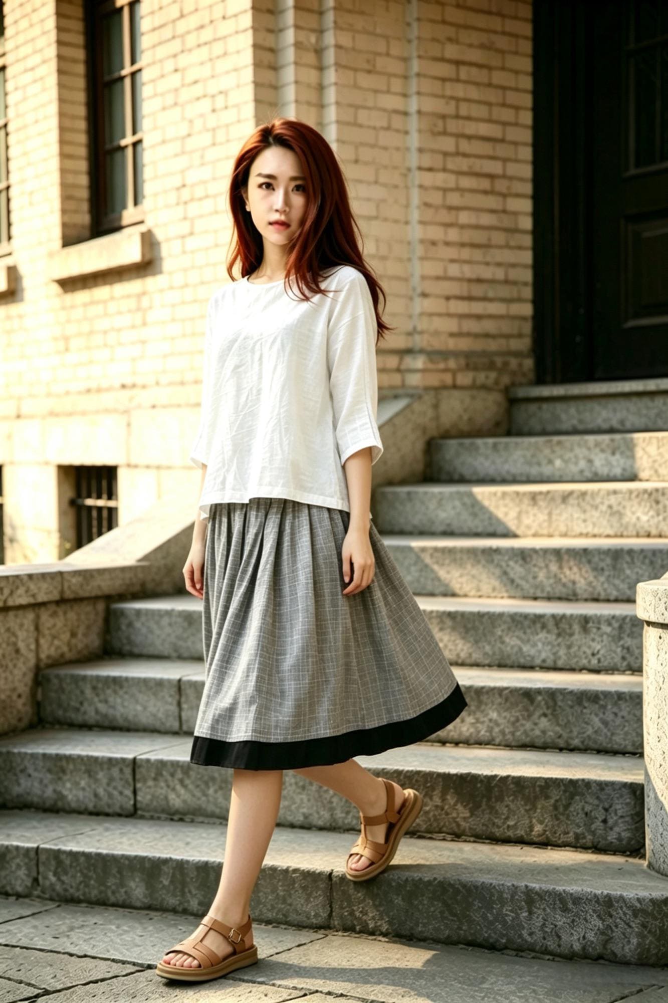 Pink Linen Top, Oversized Loose Blouse, Mori Girl Minimalist Shirt, Breathable Summer Tunic, Boho Casual Short Sleeve Blouse, Xiaolizi 6796#