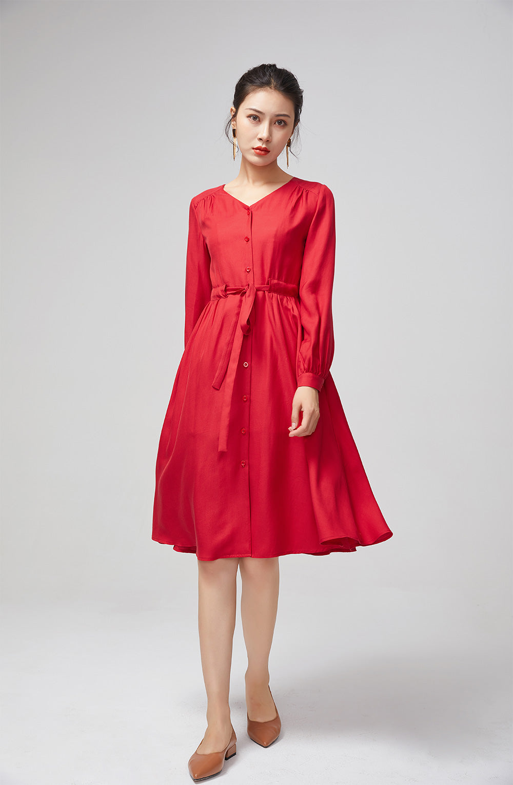 long red dress, fitted dress, summer party dress 2210 Xiaolizi long red dress, fitted dress, summer party dress 2210 Xiaolizi