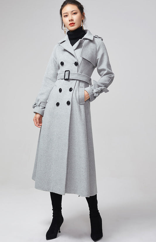 light gray wool coat