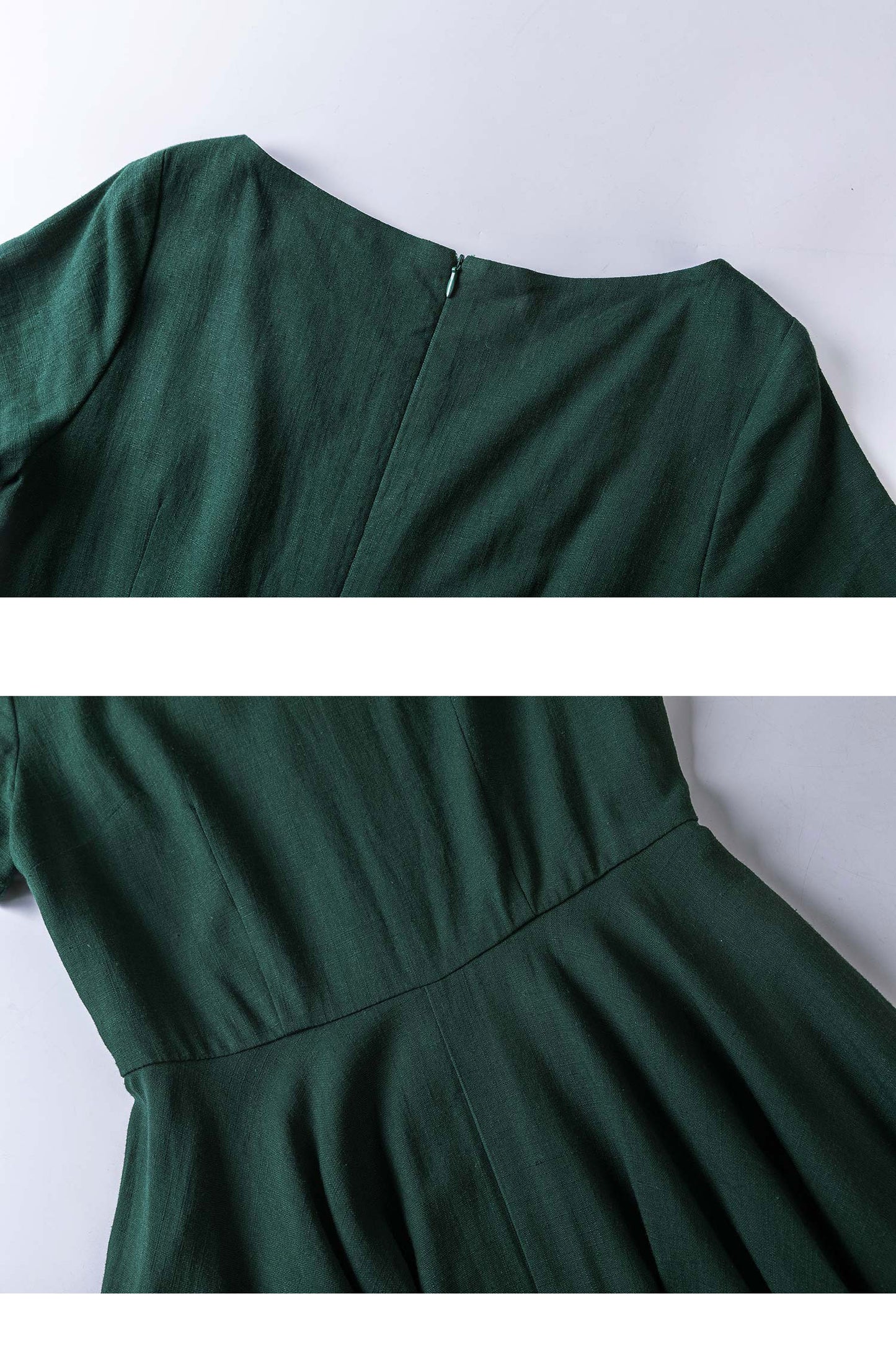 Fit and flare linen bride dress 2349