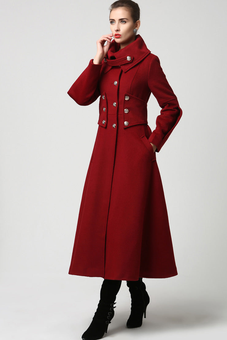gøre ondt mikrofon Sund og rask Red Wool Coat Princess Coat Winter Coat Red Coat Long Wool