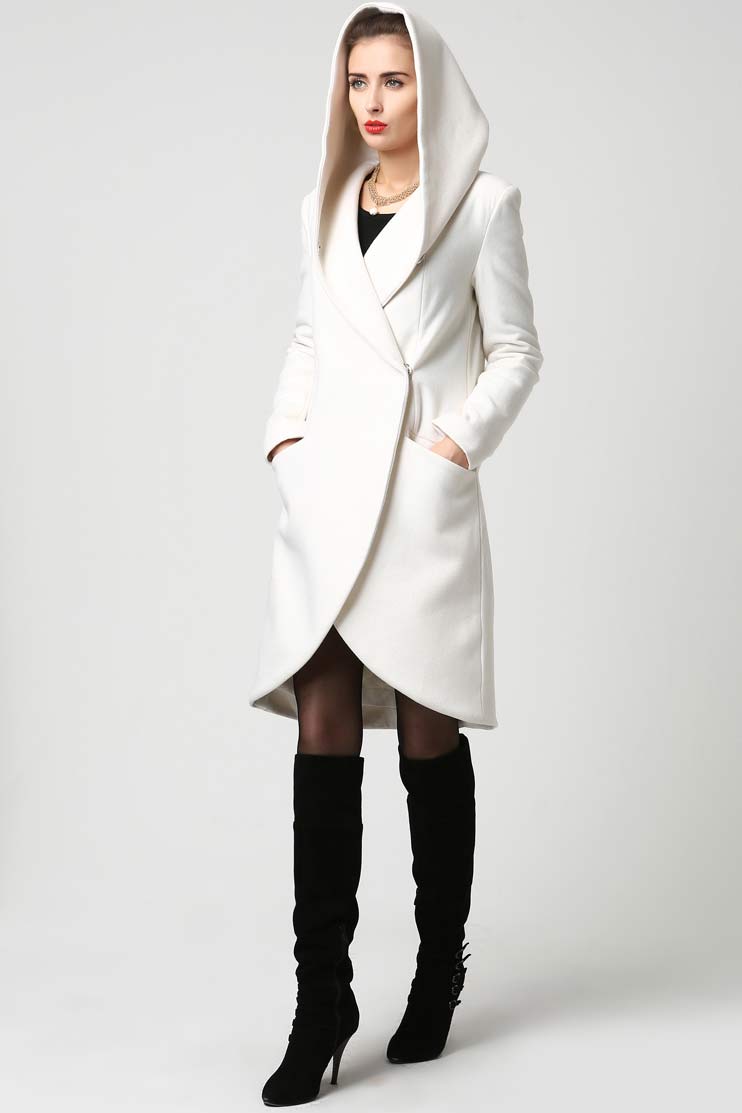 women's winter dress coat with hood Women's Wool Cloak Coat with Hood, Maxi Hooded Cape for Winter, Plus Size Medieval Cloak