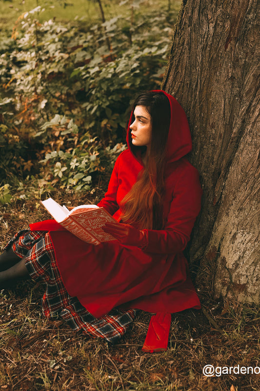 Red swing hooded princess coat 2415