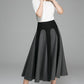Winter wool skirt maxi skirt gray wool skirt 1381#