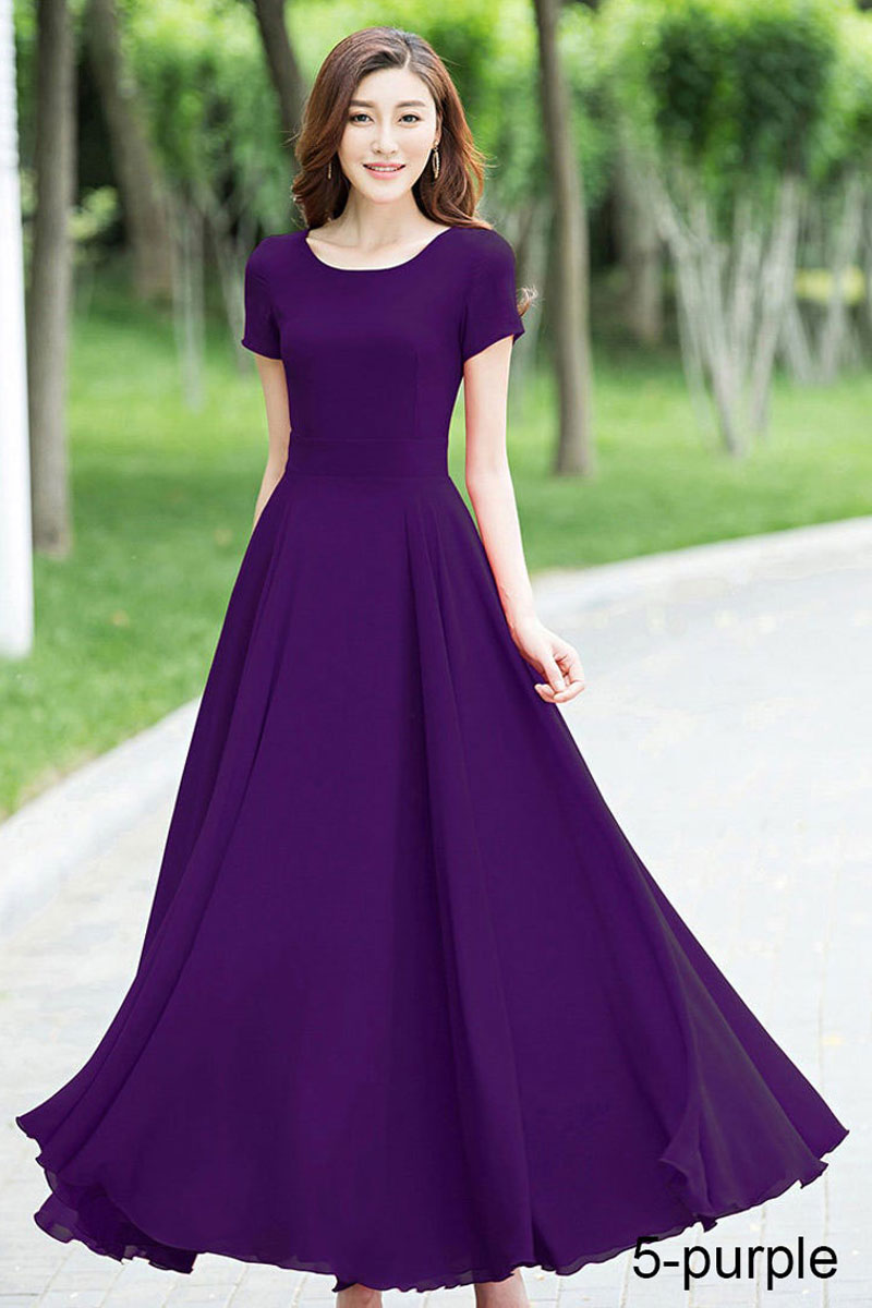 Blue Maxi Handmade Bridesmaid Dress 1523#